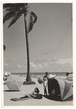 Carole Hanna and Jeanne Leonard - promotional modeling beach scene