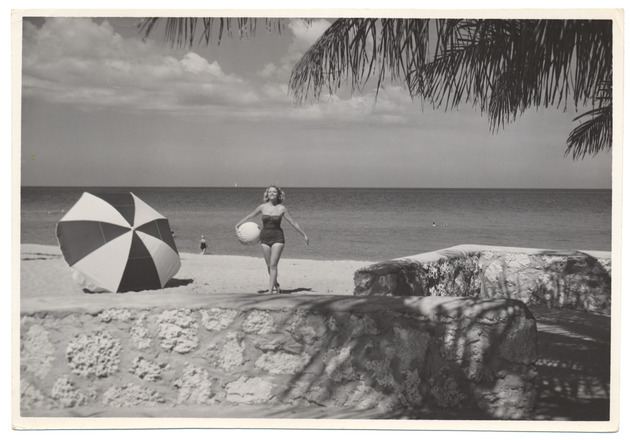 Loretta Larsen - promotional modeling beach scene - Recto
