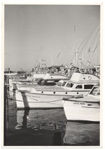 Boats, including "Gypsy Queen" and "Little Mike" at the Chamber of Commerce Docks at Fifth Street on the bay side