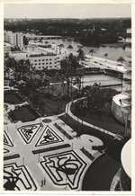 Fontainebleau gardens with Indian Creek in the background
