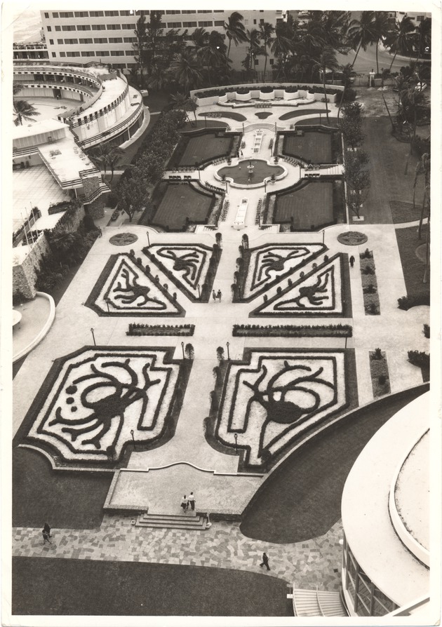 Aerial view of the Fontainebleau gardens