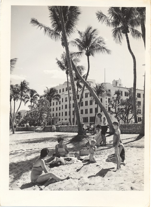 Ocean Drive at Fourteenth Street with the Netherlands and Seashore Hotels in the background - 