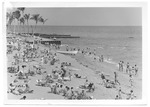 Beachgoers and piers at Ocean Terrace