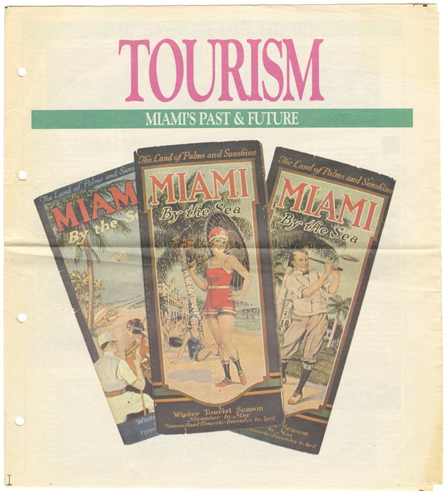 Collection with article and guidebook pertaining to Miami Beach economic development - Front cover: Tourism, Miami's Past and Future