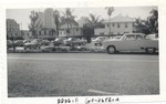 Miami Beach parking lots and classic cars, ca. 1950s