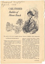 Clipped periodical articles about Carl Graham Fisher and J. N. Lummus