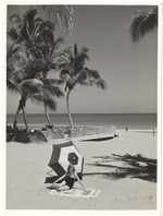 Alta Whipple beach modeling scene, March 1957