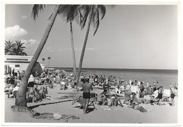 Beach scene looking north from Fourteenth Street, February 1959 - 