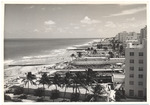 Hotels and piers along the beach, July 1958