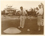 Bobby Dosh and B.C. Wheeler playing codeball at Flamingo Park, 1934