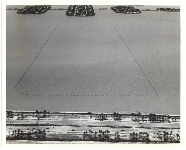 Aerial view with the Julia Tuttle Causeway in the foreground and the Venetian Causeway and Islands in the background - Recto Photograph