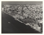 Aerial view of the bay side of Miami Beach, looking north