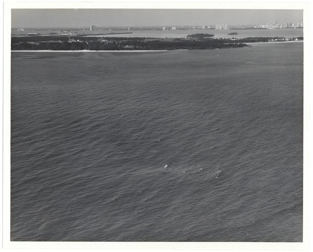 Aerial view of Biscayne Bay with Miami Beach in the background - Recto Photograph