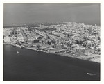 Aerial view of the bay side of Miami Beach, looking north