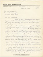 Letter to the city from Priscilla Tottenhoff regarding her grandfather's story
