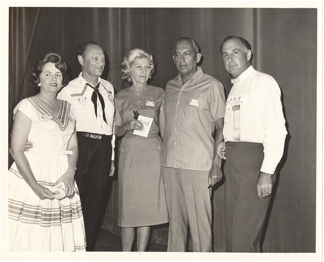 Miami Beach Mayor Melvin Richard, July 4, 1964 - Photograph, recto: [Left to right: Janet Richard, Mayor Melvin Richard, Cee Cee Wein, ? and ?]