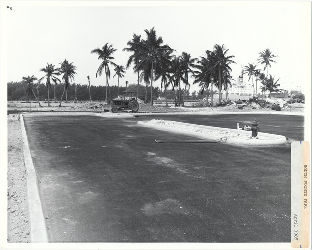 South Pointe Park under construction, April-May 1985 - Parking Lot - 