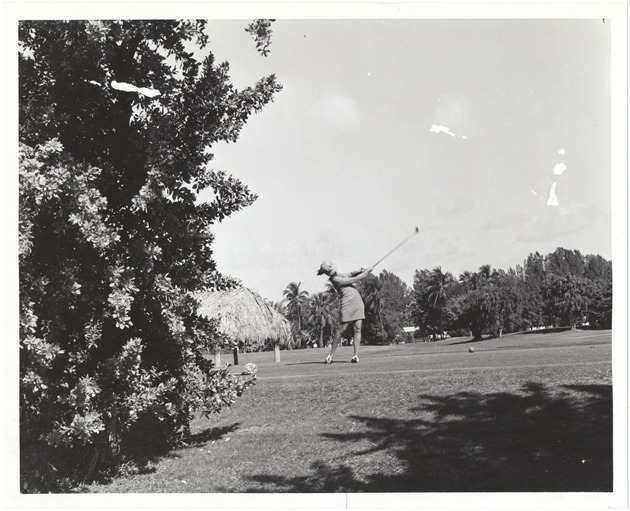 Woman Golfer Takes a Swing - 