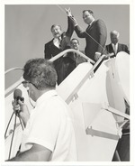 Nelson Rockefeller coming down from a plane, 1970's