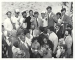 Miami Beach Mayor Alex Daoud with celebrities attending public events, 1980s