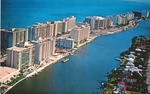 Ocean front hotels along Indian Creek, Miami Beach, Florida