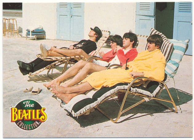 Poolside portrait of The Beatles in lounge chairs, 1964 - 000: The Beatles Collection