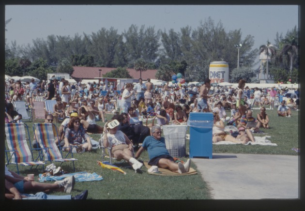People on lawn at Miami Beach Festival of the Arts
