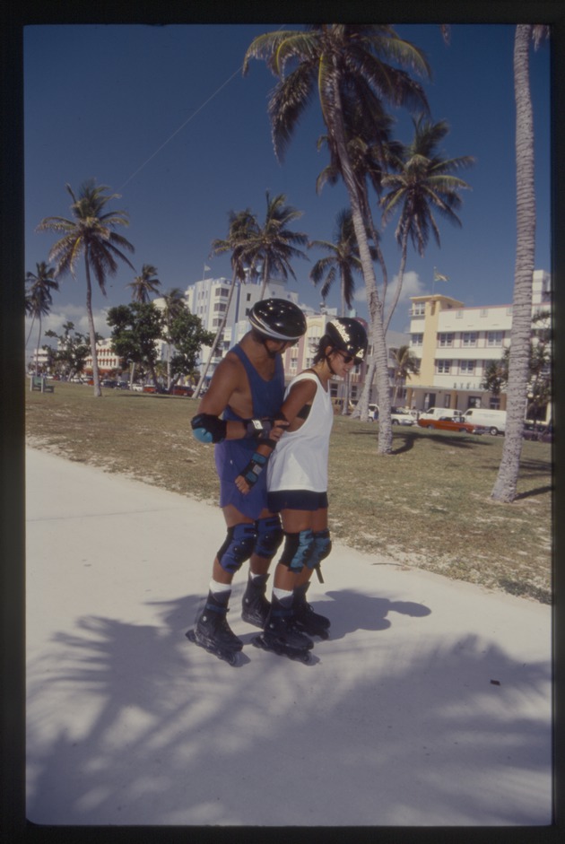 Two rollerbladers at Lummus Park