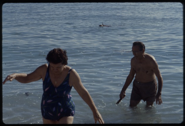 Two people in the water on Miami Beach