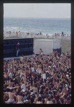 Bon Jovi performing at beach concert
