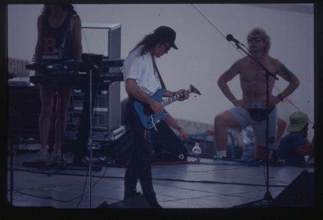 Musicians perform on stage