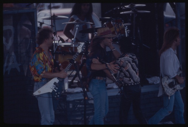 Bon Jovi performing on stage