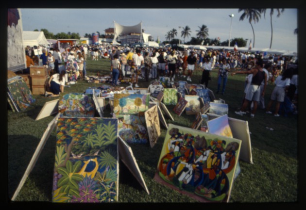 Outdoor art exhibit