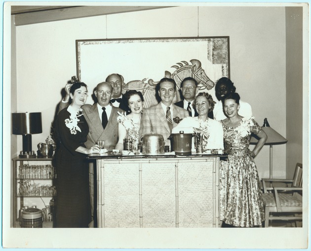 James L. Knight and Lee Hill at party - Recto Photograph