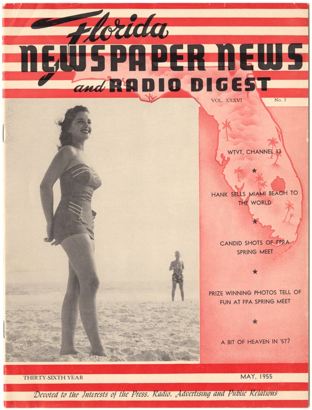 Florida Newspaper News and Radio Digest - Newspaper, cover: Florida Newspaper News and Radio Digest, Vol. XXXVI, No. 5, May, 1955