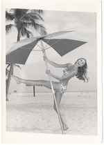 Dominique Doherty playing around with an umbrella