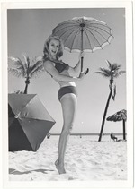 Cynthia Williams using a parasol