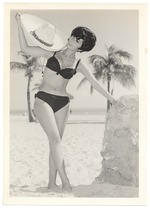 Gladys Engle with a hat on her shoulder
