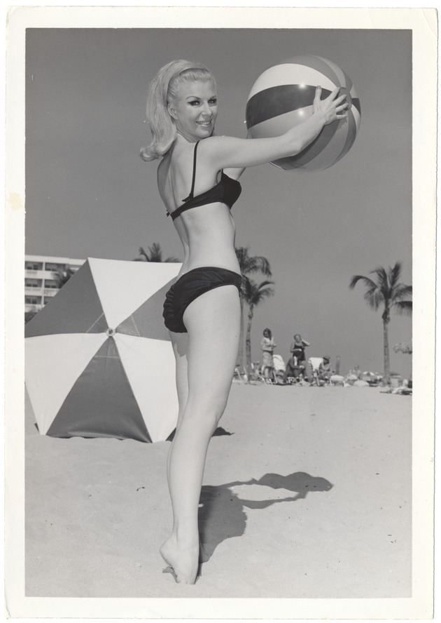 Carol Joyce is looking to play beach ball - 