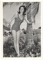 Francine Rubin under a palm tree