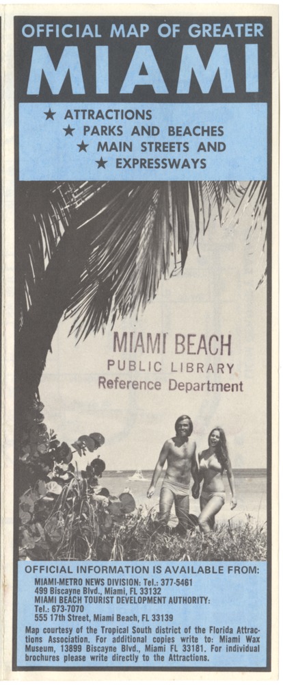 Official Map of Greater Miami - Leaflet, cover: Official Map of Greater Miami