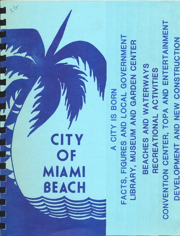 City of Miami Beach Pamphlet - Cover: City of Miami Beach
