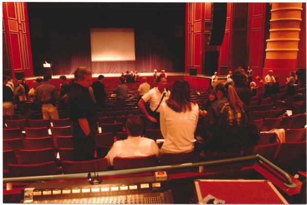 Miami Beach employees at the Jackie Gleason Theatre - Photograph, recto: [View of audience waiting at the Jackie Gleason Theater]