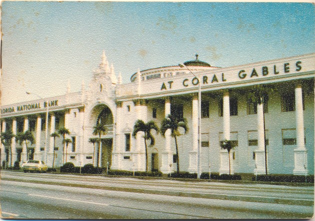 Coral Gables attractions and map - Cover: [Image of Florida National Bank at Coral Gables]