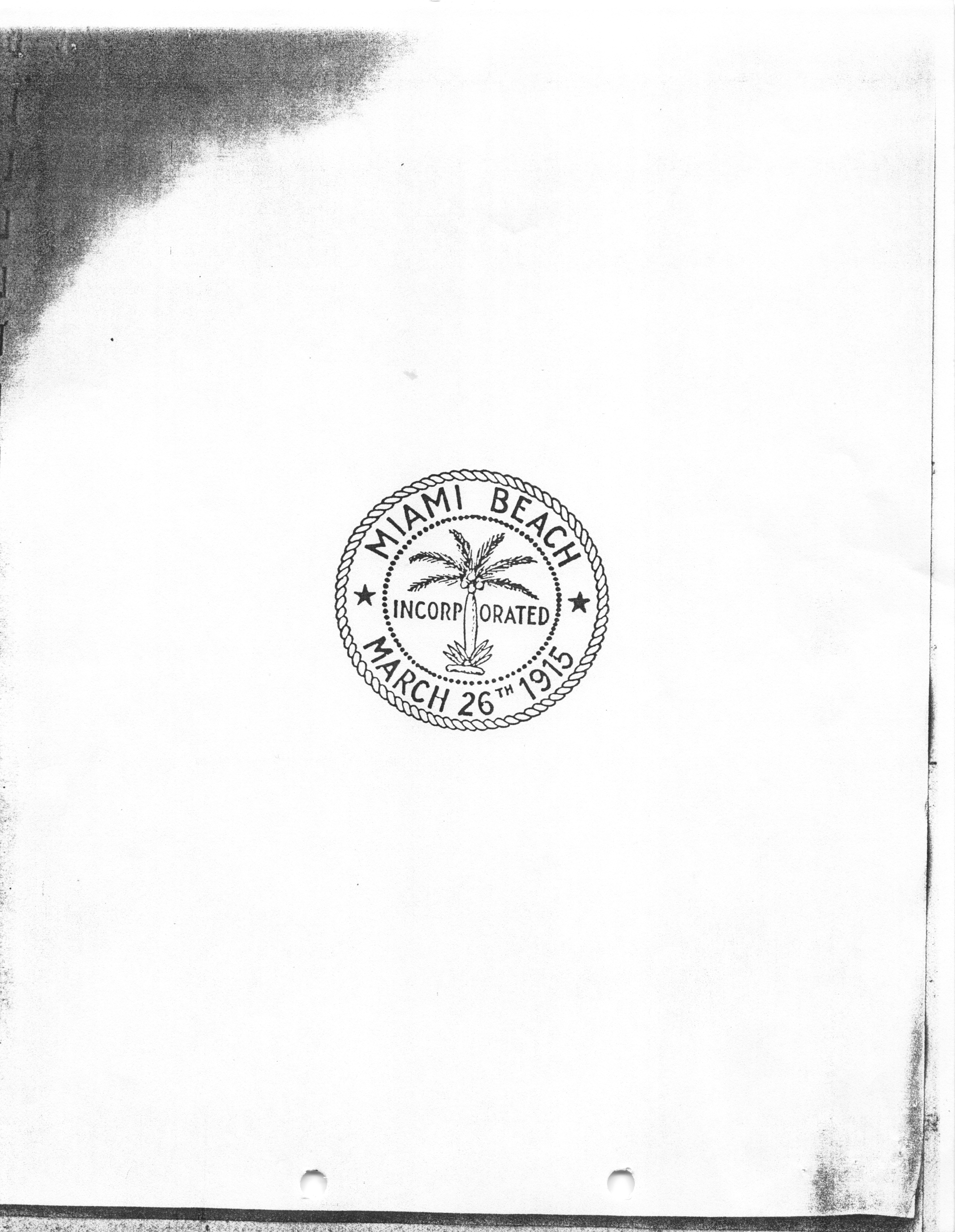 1980s statistical reports about Miami Beach demographics, employment, income, spending, etc - Cover: [Seal of the city of Miami Beach]