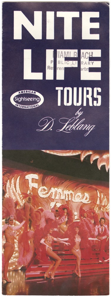 Night Life Tours by D. Leblang - Pamphlet, Cover: Night Life Tours by D. Leblang