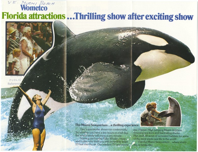 Wometco Florida attractions…Thrilling show after exciting show - Leaflet, cover: Wometco Florida attractions...Thrilling show after exciting show