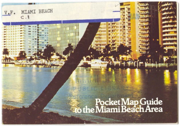 Pocket map guide to the Miami Beach area - Leaflet, cover: Pocket map guide of the Miami Beach area