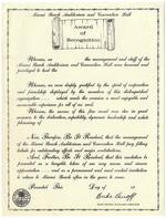 Miami Beach Auditorium and Convention Hall Award of Recognition