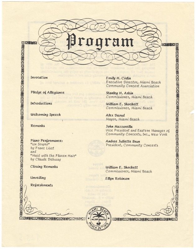 Miami Beach City Commission Memoriam Program - 